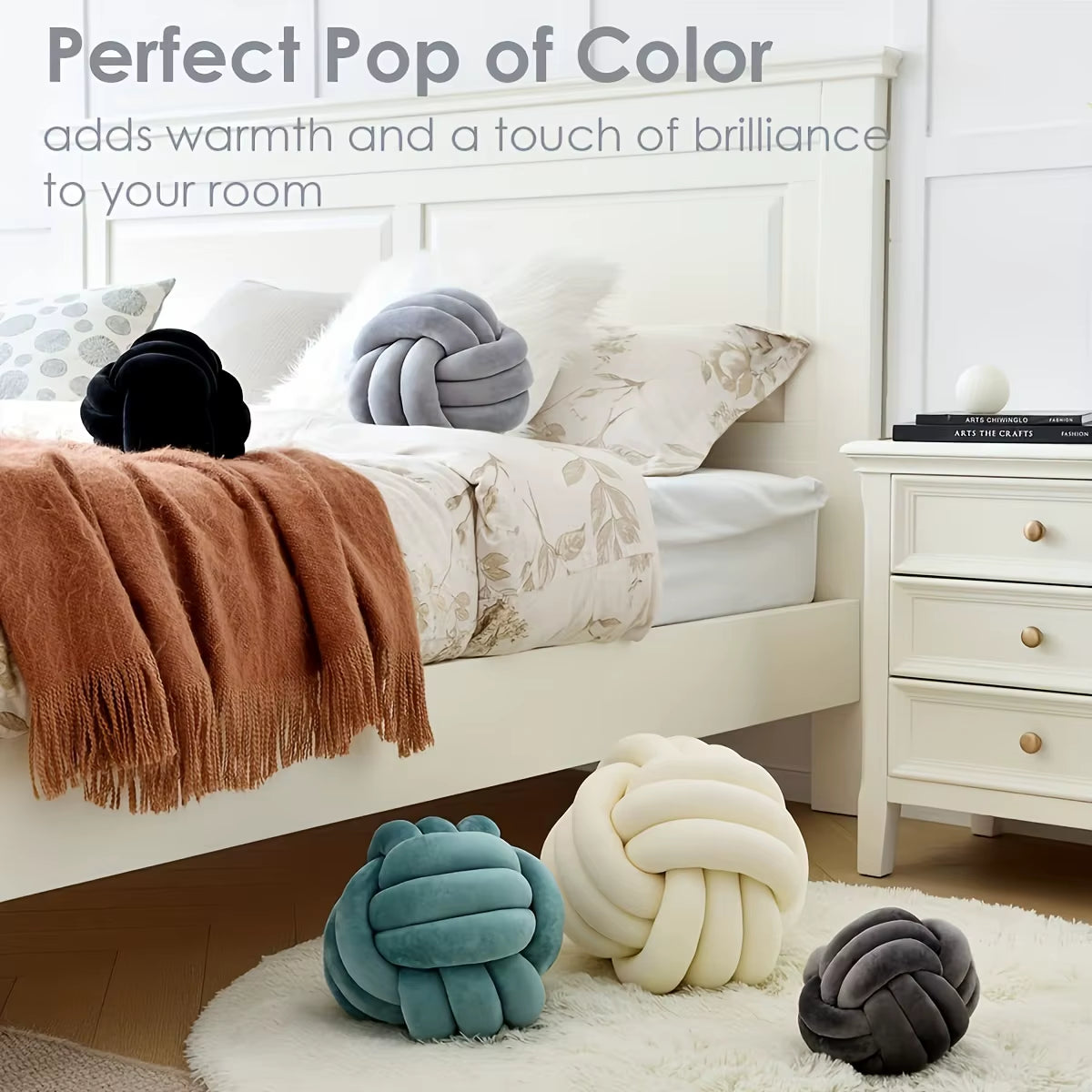 Transform Your Space with Our Handmade Art Deco Striped Knot Pillow - Soft and Cozy 9x9 Inch Decorative Cushion in Modern Geometric Style