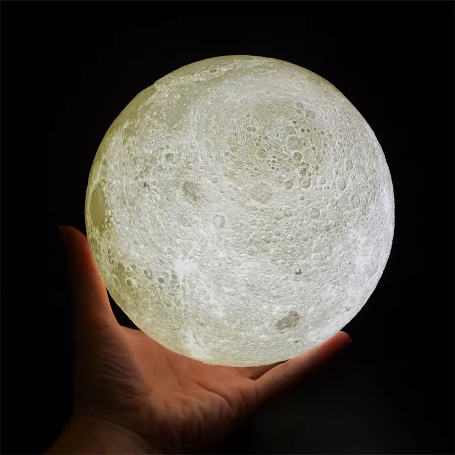 Enchanting 3D Printed Starry Sky Moon Light - Colorful Rechargeable Touch Night Lamp for Home Decor and Perfect Gift