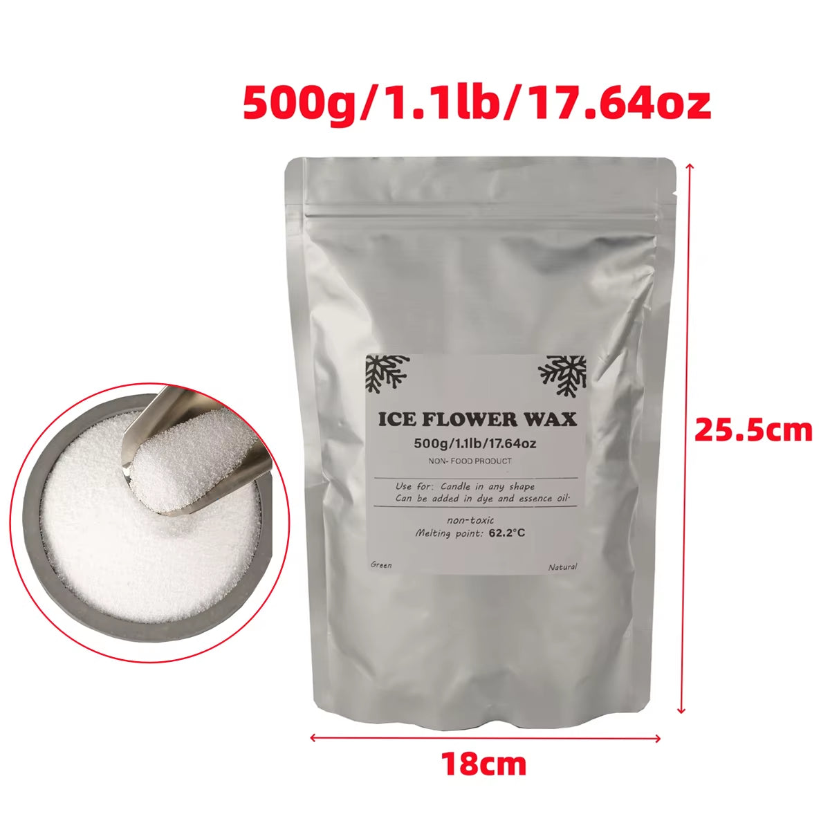 500G DIY Ice Flower Granules Sand Wax Handmade Indoor Creative Wedding Gift Aromatherapy Candle Cup Candle Making Accessories